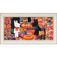 아트 프레임 리사와 가스 펄 아트 프레임[캔디 하우스(와이드 S사이즈)]/인테리어 이마 들어가 액장 포함 풍경화 유화 포스터 아트 아트 패널 리빙 현관 선물 꽃 S사이즈 세련된 벽걸이 그림