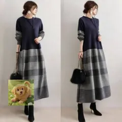 人気推薦ワンピース Aライン ボーダー柄 切替 気質 ロングワンピース 長袖 レディース き れいめ マキシワンピース ゆったり