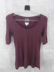 ◇ G-STAR RAW ジースターロー 五分袖 Tシャツ カットソー サイズXS バーガンディ レディース P  【1000026790625】
