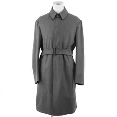 【新品同様】Emporio Armani エンポリオ アルマーニ コート ステンカラー 2019年製 OVER JACKET WATER REPELLENT 撥水 ストレッチ バルカマーン ベルテッド ベルト付属 メンズ 48 グレー 灰色 41LC60のサムネイル
