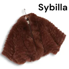 【美品】Sybilla シビラ 高級 毛皮★ ブルーフォックス ファー ボレロ風 ジャケット コート Sz.M レディース
