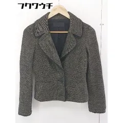 ◇ FRAGILE フラジール シルク混 1Ｂ シングル 長袖 テーラード ジャケット サイズ38 ブラック系 レディース  【1109230003986】のサムネイル