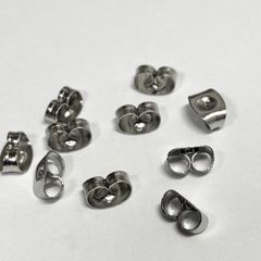 【20個】ステンレス製　ピアスキャッチ　アレルギー対応　シルバー