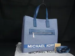 □新品□未使用□ MICHAEL KORS マイケルコース キャンバス×レザー 総柄 2WAY ハンドバッグ ショルダー ブルー系 AW5369 -  メルカリ