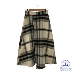 ☆極美品 IEDIT イディット ボトムス スカート ロング フレア レディース チェック ブラウン M 901-6653 送料無料 古着