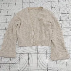 ◇ ⊇ NICE CLAUP ナイスクラップ リブ編み 長袖 リブカーディガン さいずＦ ベージュ系 レディース E  【1508250004100】