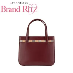    中古 バーバリー ノバチェック シャドーホース ハンドバッグ レザー キャンバス ABランク ワインレッド レディース BURBERRY 【送料無料】【三田店】