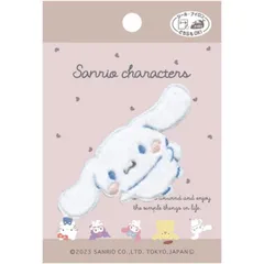 パイオニア サンリオキャラクターズ シナモロール むきゅむきゅ ワッペン 1個付き 縦58mm×横58mm シール・アイロン 両用タイプ SCW650-SCW59