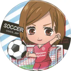 【中古】バッジ・ピンズ 釘崎野薔薇/サッカー・背景ストライプ 「呪術廻戦 部活シリーズ 缶バッジ(サッカー・バスケ)」 