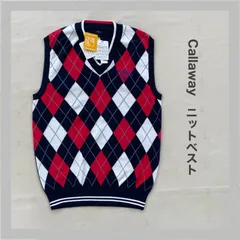 Callaway　キャロウェイ　GOLF　ゴルフ　ニットベスト　ベスト　ゴルフウェア　薄手　軽量　Vネック　おしゃれ　メンズ　M