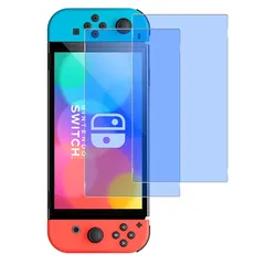 対応 Switch 有機ELモデル OLED 用 フイルム ブルーライトカット 【2枚セット-国産AGC旭硝子 - 高 品質 】 対応 Switch OLED ガラスフイルム 液晶 保護フィルム 強化ガラス シール さらさら ケース 【 日本旭硝子素材採用