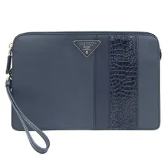 PRADA プラダ クラッチバッグ ハンドバッグ ☆PRADA☆プラダクラッチロゴポコノミー☆ストラップ付き