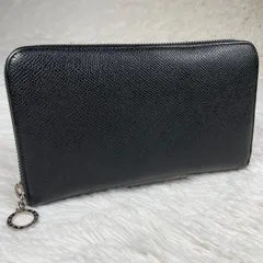 BVLGARI ブルガリ ビーゼロワン サークルロゴ 長財布 レザー ラウンドジップ  ブラック