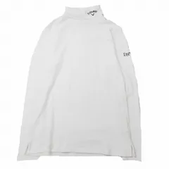 美品 キャロウェイ CALLAWAY フランネル ロング Tシャツ 長袖 タートルネック ストレッチ ロゴ 刺繍 プリント ゴルフウェア プルオーバー カットソー トップス L 白 ホワイト 241-9254512 メンズのサムネイル