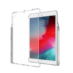 iPad10.2インチ 第7世代/第8世代/第9世代/Pro10.5インチ/Air3通用TPU ソフト バックカバー 背面ケース 角割れなし スマートカバー、スマートキーボード対応 エアクッション 衝撃緩和 ペンシルホルダー付 クリア