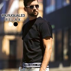 1PIU1UGUALE3 RELAX ウノピゥウノウグァーレトレ リラックス 裾ロゴ半袖Tシャツ カットソー メンズ ブランド ファッション ウノピュー