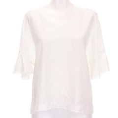 ルフトローブ Luftrobe 五分袖 フリルスリーブ Tシャツ カットソー ブラウス M 白 ホワイト【11849】