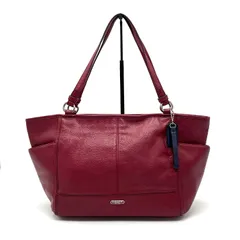 【中古】良品 COACH コーチ ロゴ レザー ハンド トート バッグ eY07106N