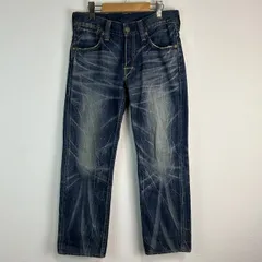 Levi's リーバイス 502 デニムパンツ ジーンズ ストレートデニム 色落ち ひび割れパッチ インディゴ 濃紺 メンズ W31 L32 古着 ストリート アメカジ グランジ