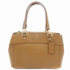 コーチ COACH ミニ ブルック キャリーオール ハンドバッグ ショルダー 2WAY レザー キャメル 25395 /UD