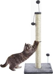 猫スクラッチボード猫スクラッチバーおもちゃの(84cmベージュ)のフルヘンプロープで天然サイザル麻 組み立てが簡単