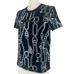 新品未使用 HERMES エルメス Palefroi Remix ストレートTシャツ サイズ36 ブラック 綿100% レディース