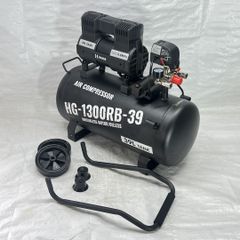 【未使用品】 コンプレッサー 静音 39L 高吐出量 メンテナンスフリー オイルフリー タンク内塗装 ブラック　 HG-1300RB-39 【745】