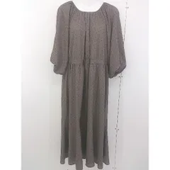 ◇ ◎ Simplicite シンプリシテェ ドット 水玉 21年 七分袖 ロング ワンピース グレージュ系 レディース  【中古】 【1204010003511】