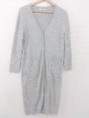 ◇ JOURNAL STANDARD relume ミックス ロング丈 リブ 長袖 ニット カーディガン サイズF ライトグレー系 レディース P  【1305240024359】