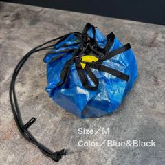 巾着袋　収納袋　ダイニーマ　キャンプ　登山　ブルー＆ブラック　Mサイズ