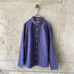 NIMES × somelos紺ネイビー小花柄織りシャツ