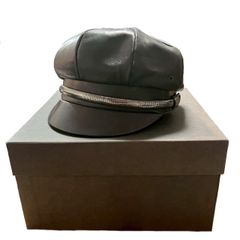クリスチャンダダ CHRISTIAN DADA 【 CD-16S-1302 50'S Motorcycle Cap 】 モトサイクルキャップ ブラック レザー キャスケット 帽子 R200