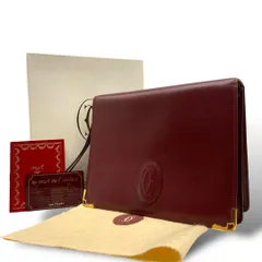 【美品】Cartier　カルティエ　赤　クラッチバッグ　ヴィンテージ Cartier カルティエ クラッチバッグ ボルドー ヴィンテージ