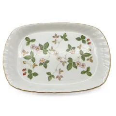 ウェッジウッド WEDGWOOD スパイラルトレイ ワイルドストロベリー WILD STRAWBERRY 皿 ボーンチャイナ W刻印【中古】