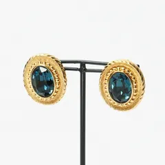 Dior ディオール イヤリング クリスタル装飾 イヤリング カラーストーン ゴールドカラー vintage オールドディオール アクセサリー ドイツ製 ブランド古着【中古】20220607/GK5855