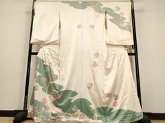 平和屋着物■訪問着　駒刺繍　霞取り松葉文　金銀彩　仮絵羽　逸品　未使用　AAAV6661iu