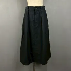 日本製 MHL. MARGARET HOWELL マーガレットハウエル コットンシルク スカート 無地 ブラック 黒 レディース