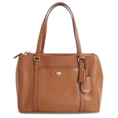 コーチ キャリーオール トートバッグ レザー ブラウン 茶 ゴールド金具 F25669 COACH（美品）