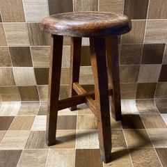 レトロ 木製スツール ヴィンテージ 花台 古い椅子 丸椅子 - メルカリ