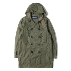 COMME des GARCONS コムデギャルソン コート サイズ:M 16AW フーデッド コットンギャバ ダブルブレスト トレンチコート HR-C021 フーディ HOMME オム カーキ 日本製 ブランド アウター ジャケットのサムネイル