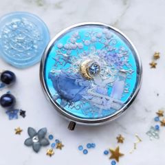 オーロラのピルケースver.3　レジンピルケース　レジンハンドメイド　ハンドメイドピルケース　ハンドメイド　レジン　小物入れ