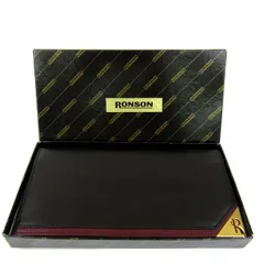 ロンソン 長財布 二つ折り 小銭入れあり ウォレット ブランド メンズ ブラック RONSON 【中古】