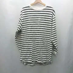 ◇ ⊇ SHIPS シップス ストライプ柄 長袖 Tシャツ サイズM ホワイト ブラック メンズ E  【1501230004084】