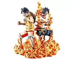 【中古】トレーディングフィギュア ルフィ＆エース 「ワンピース LOG BOX マリンフォード篇 前篇」