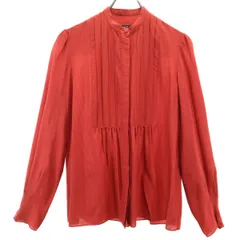 A.P.C. アーペーセー ブルガリア製 ストライプ柄 長袖 ブラウス 34 レッド レディース 古着