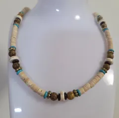ココナッツシェルネックレス✨　ココナッツビーズネックレス　　ウッドネックレス　　　メンズネックレス　　　ネックレスボヘミアン　　　石ネックレス