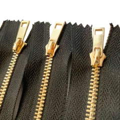 30cmファスナー ゴールド  10本セット ブラック まとめ売り 手芸 引き手ポーチ チャーム  バッグ ハンドメイド 巾着 大量 マルチケース ポーチ 財布 レトロ 修理 直し方 付け方