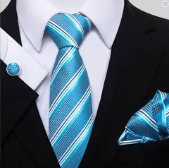 ネクタイ ポケットチーフ　カフスボタン　3点セット　結婚式 イベント パーティー ダンスパーティー 卒業式 入学式 入社式　格子　ストライプ　ブルー　ライトブルー　ブラウン　シルバー色　ホワイト色　メンズネクタイ　チーム　ハンカチ　カフス　３点　セット