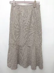 ◇ ⊂ RETROGIRL レトロガール 総柄　バックZIP ロング マーメイド スカート サイズF ベージュ　ブラック レディース P  【1410230005345】