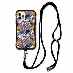 [iPhone15 Pro] スマホショルダー付 iPhone14 i-coronケース アイフォン15 14 Plus 13 Mini 12 11 スマホケース カバー ショルダーストラップ 肩掛け 斜め掛け アニマル柄 猫柄 ネコ ストライプ ねこいっぱい